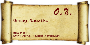 Ormay Nauzika névjegykártya